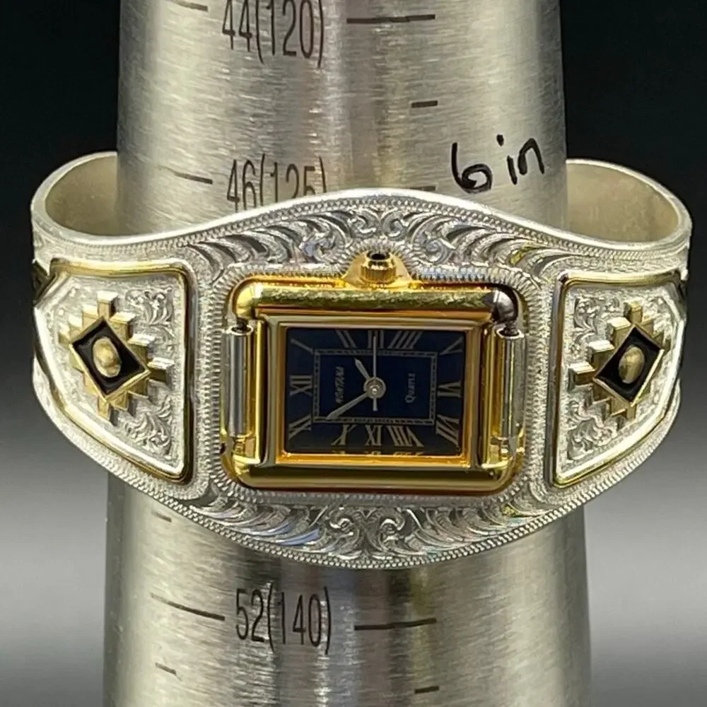 Montana Silversmiths Cuff Watch Southwest Aztec Western Vtg Brand New in Box
